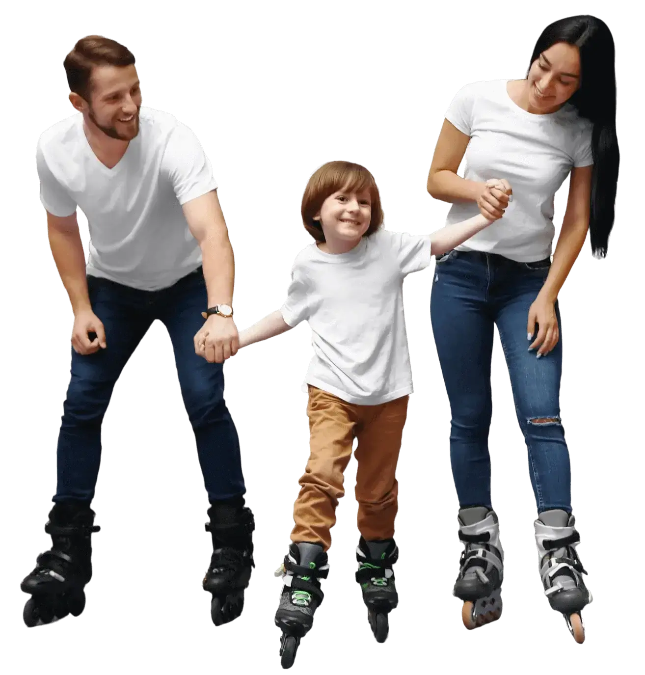Roller Skating Family Skating Family - Image